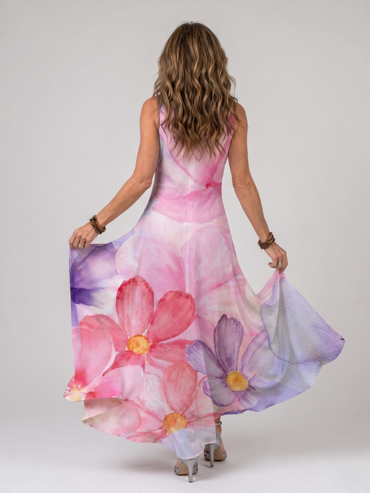 Isabelle™ | Watercolor Floral Maxi Dress