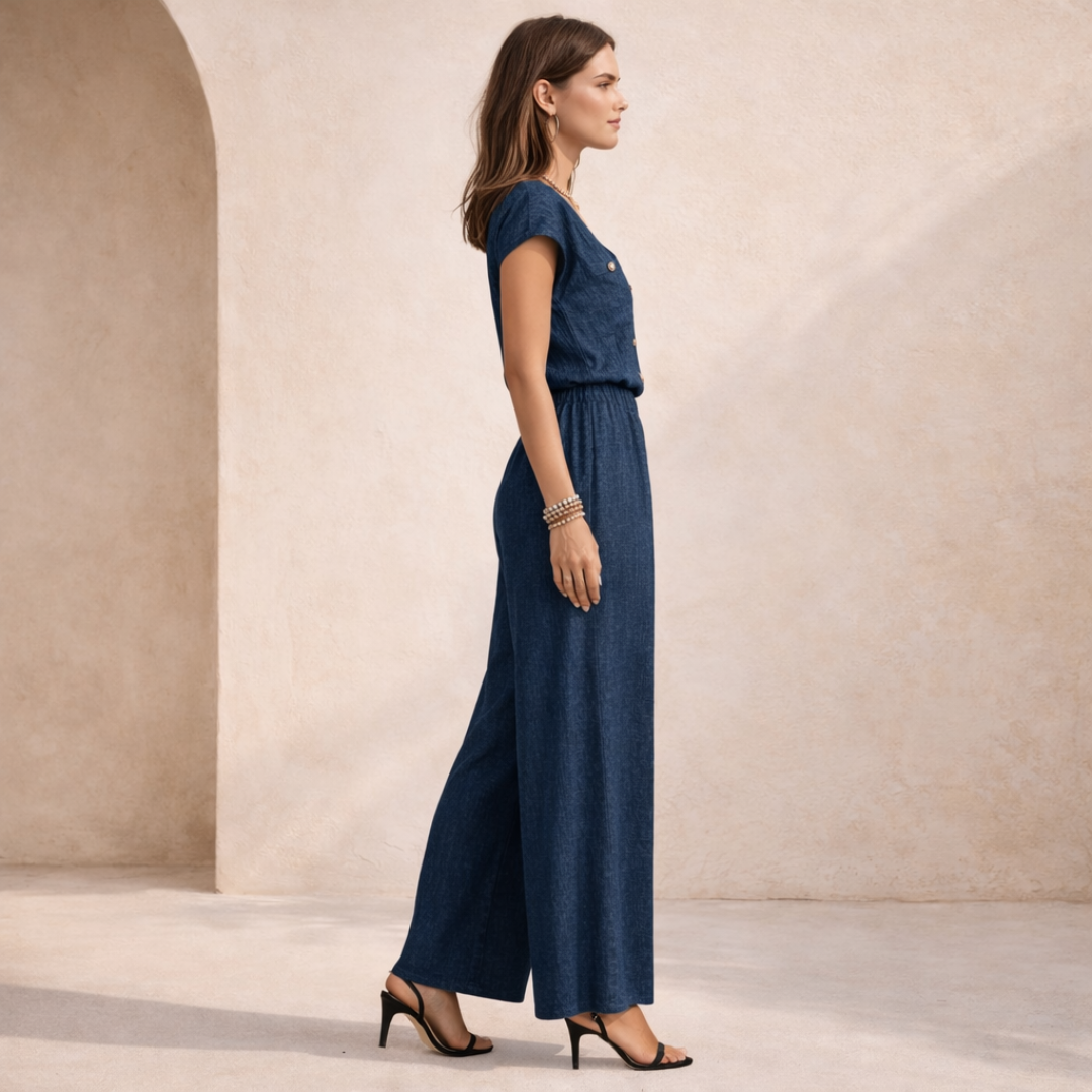 Avery™ | Wide-Leg Button Front Jumpsuit