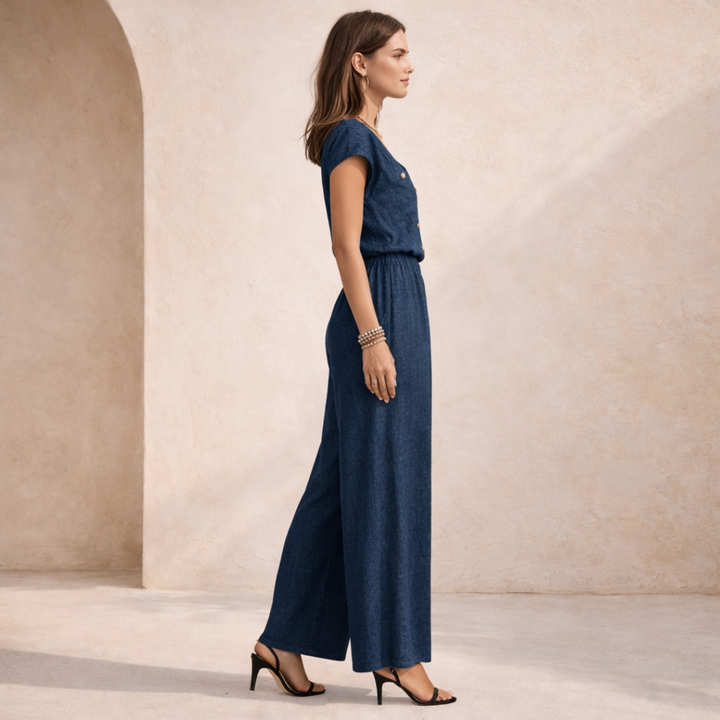 Avery™ | Wide-Leg Button Front Jumpsuit