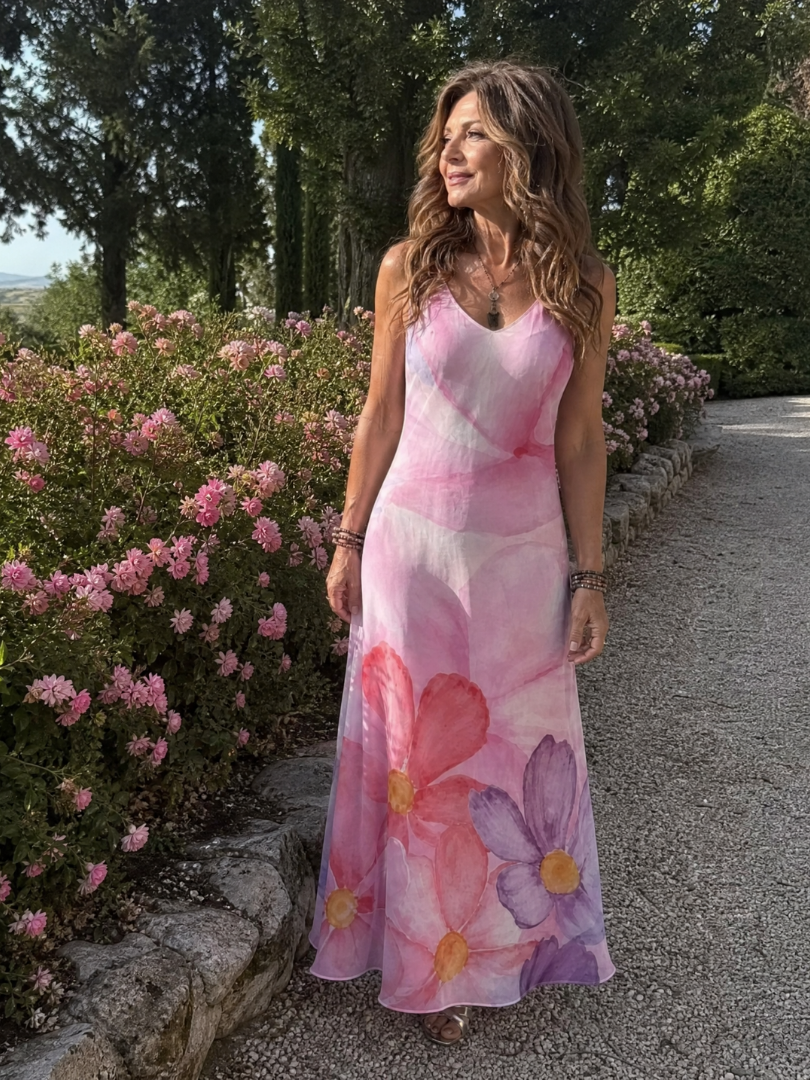 Isabelle™ | Watercolor Floral Maxi Dress