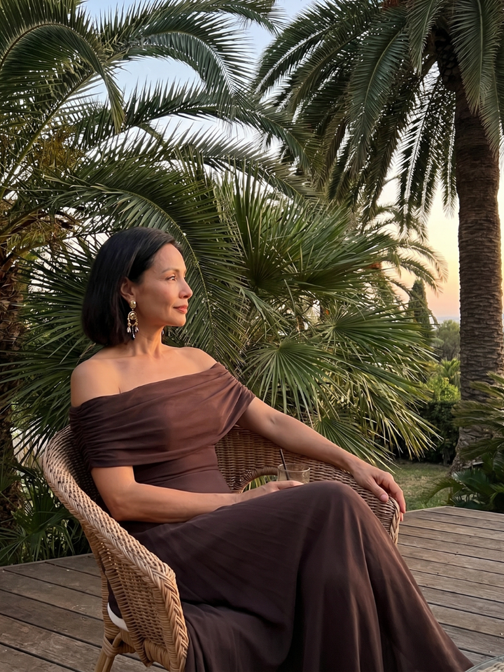 Aurora™ | Off-Shoulder Draped Maxi Dress
