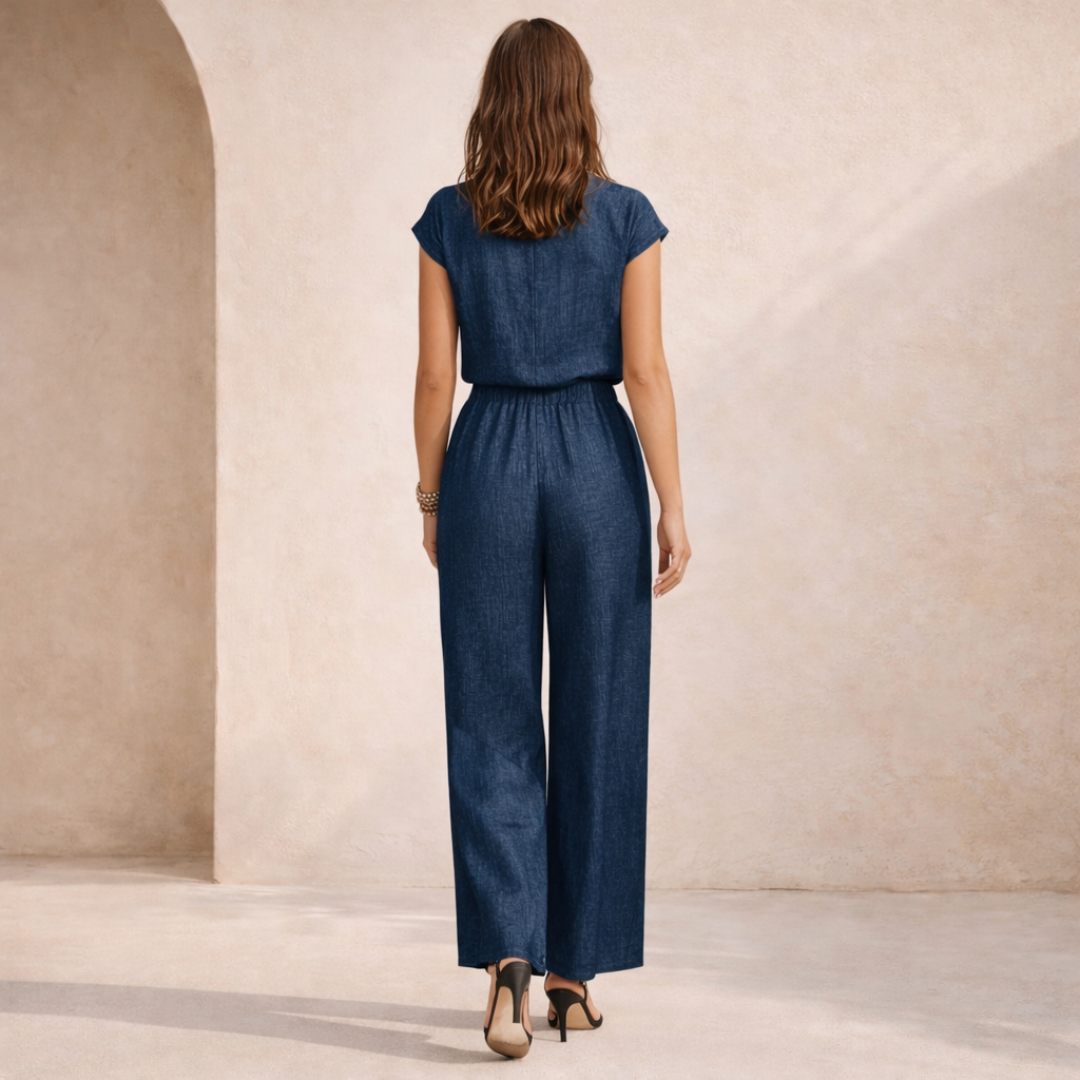 Avery™ | Wide-Leg Button Front Jumpsuit