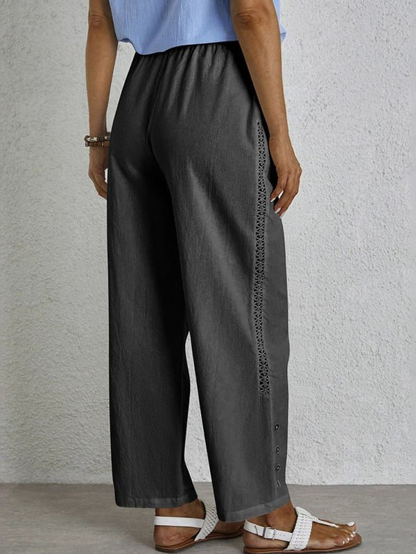 Shania - Button-Detail Relaxed Fit Pants