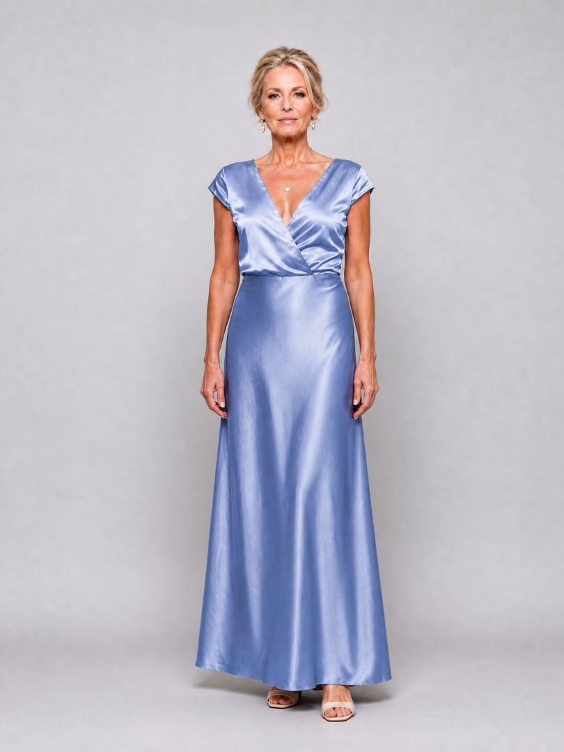 Samouse | Short Sleeve Maxi Dress with Wrap Top