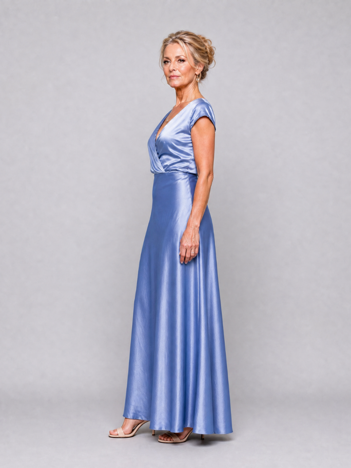 Samouse | Short Sleeve Maxi Dress with Wrap Top
