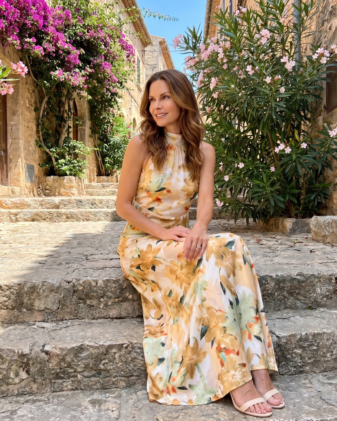 Vivienne™ | Floral Halter Maxi Dress