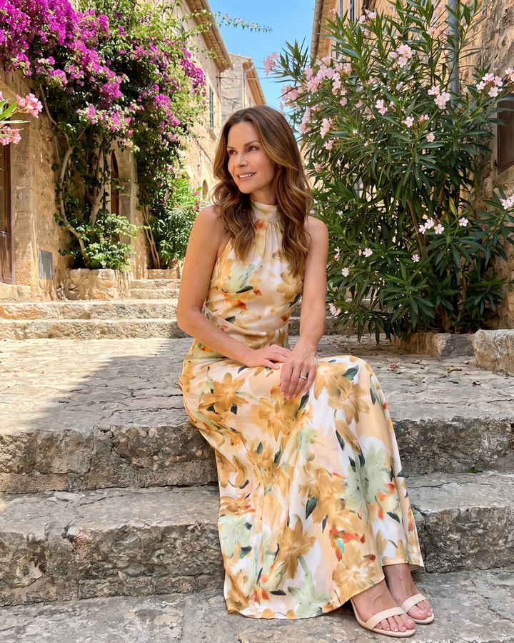 Vivienne™ | Floral Halter Maxi Dress