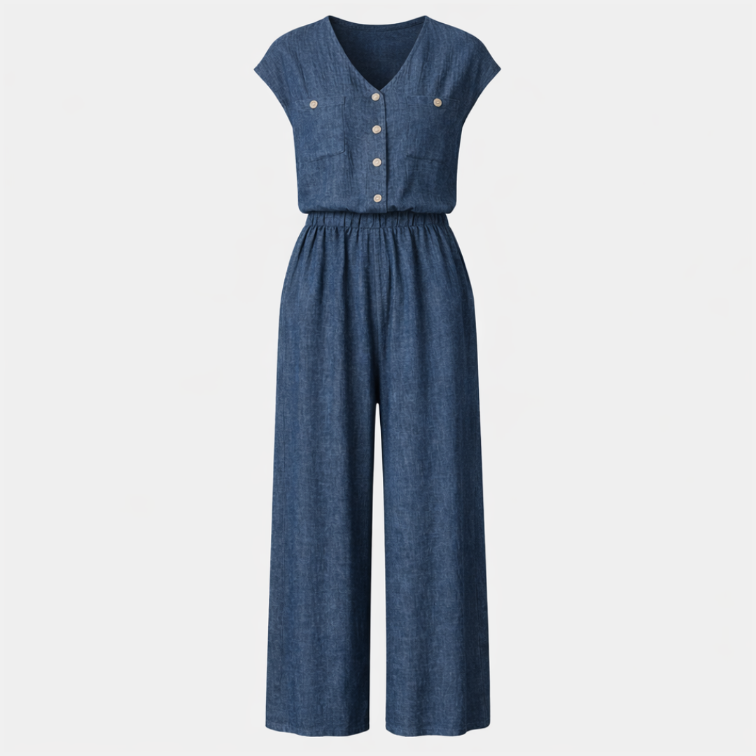 Avery™ | Wide-Leg Button Front Jumpsuit