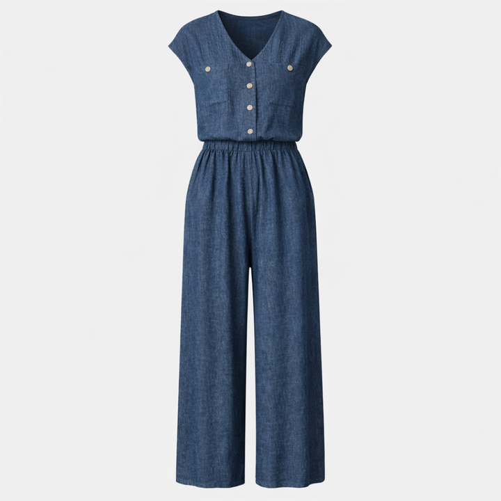 Avery™ | Wide-Leg Button Front Jumpsuit