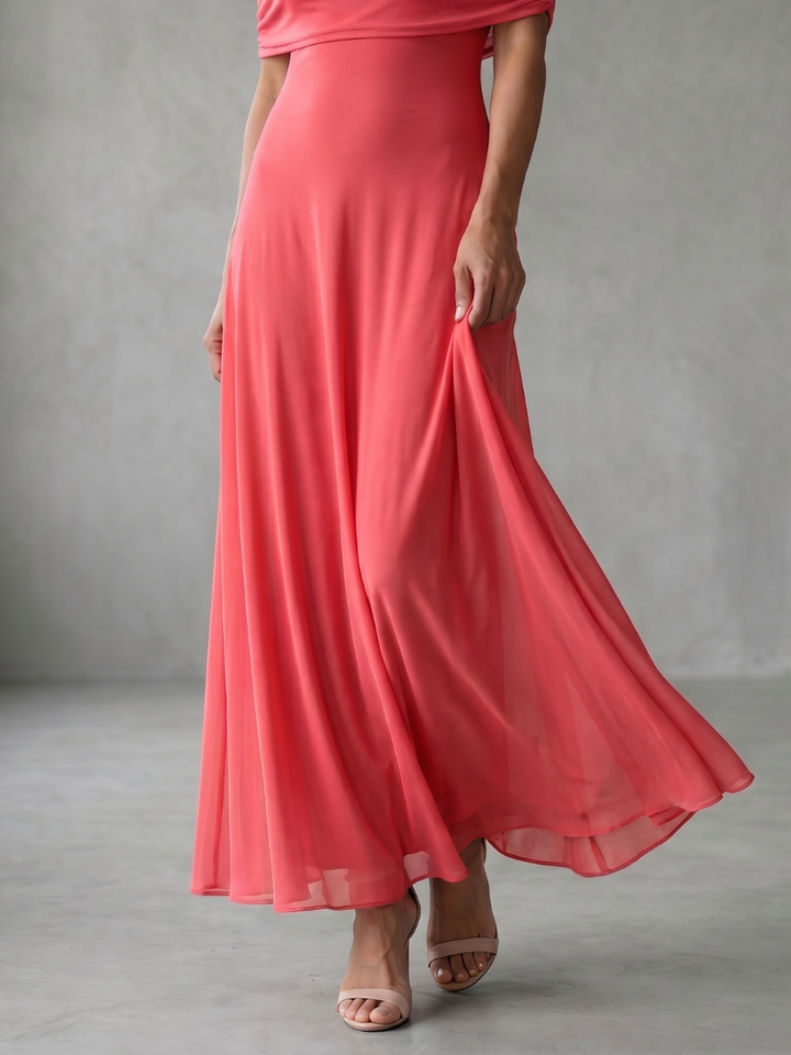 Aurora™ | Off-Shoulder Draped Maxi Dress