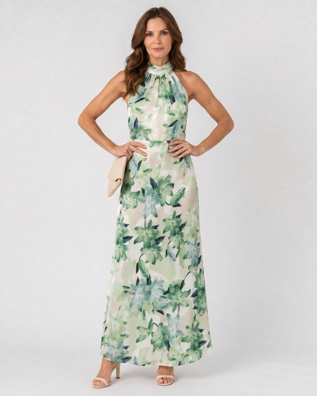 Vivienne™ | Floral Halter Maxi Dress