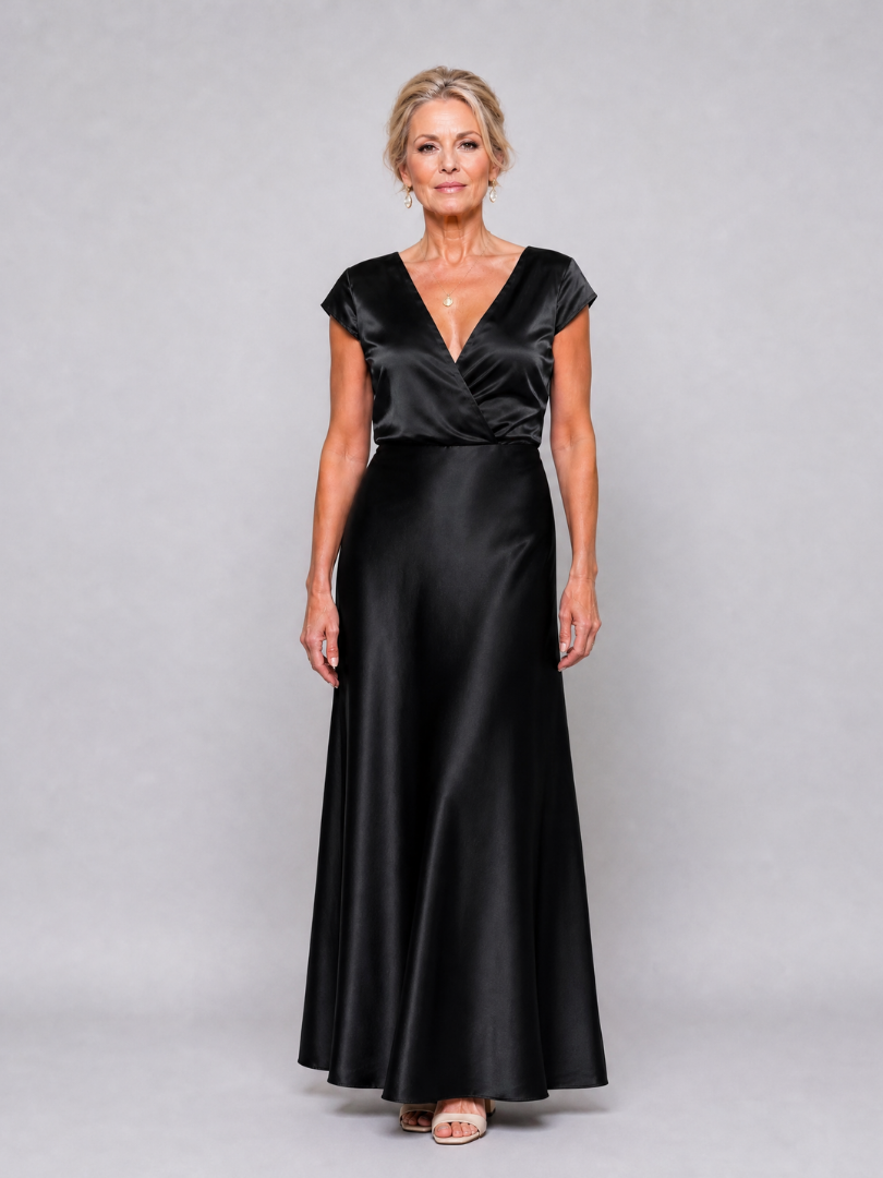 Samouse | Short Sleeve Maxi Dress with Wrap Top