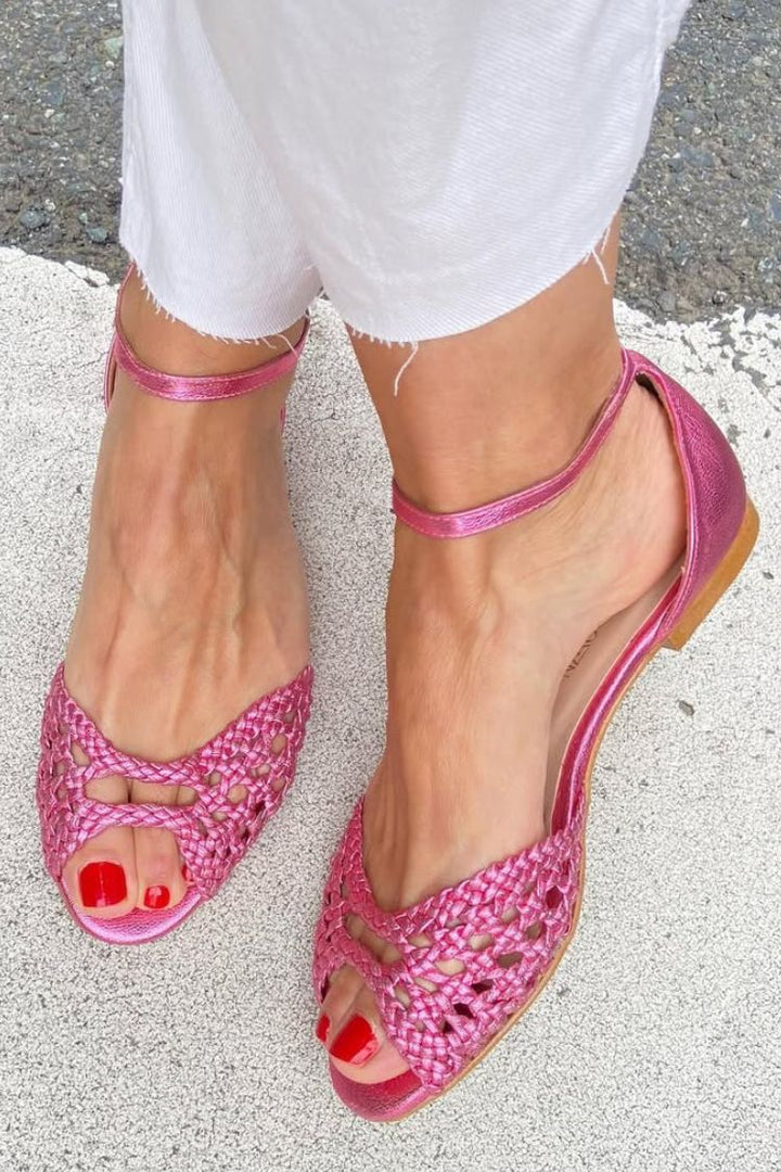 Isadora | Braided Gold Sandals
