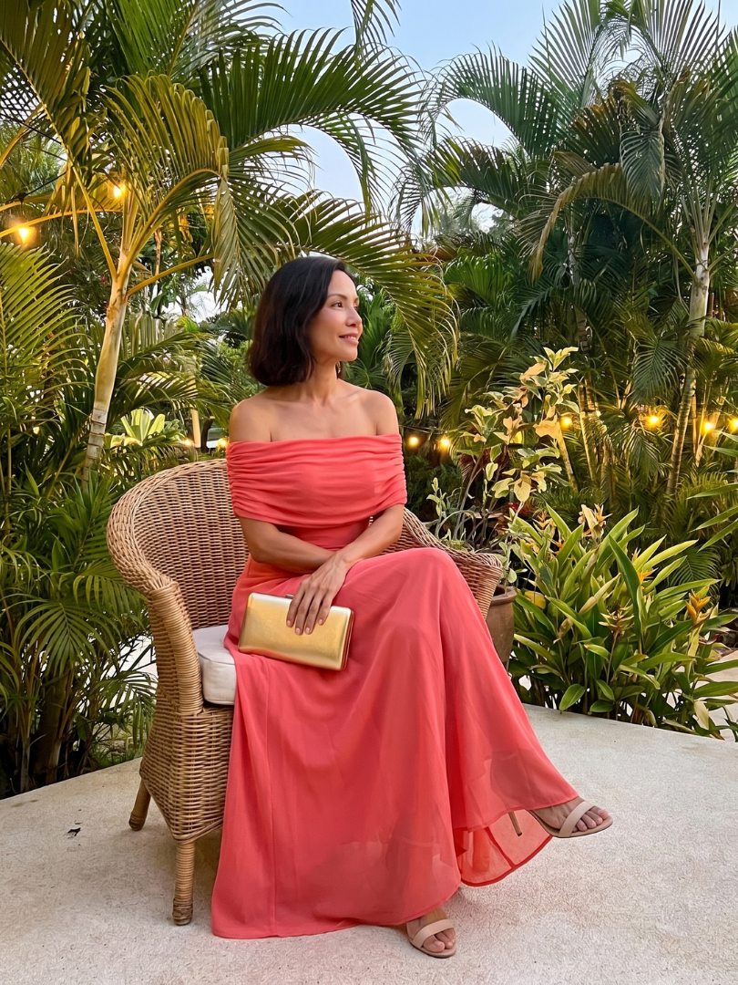 Aurora™ | Off-Shoulder Draped Maxi Dress