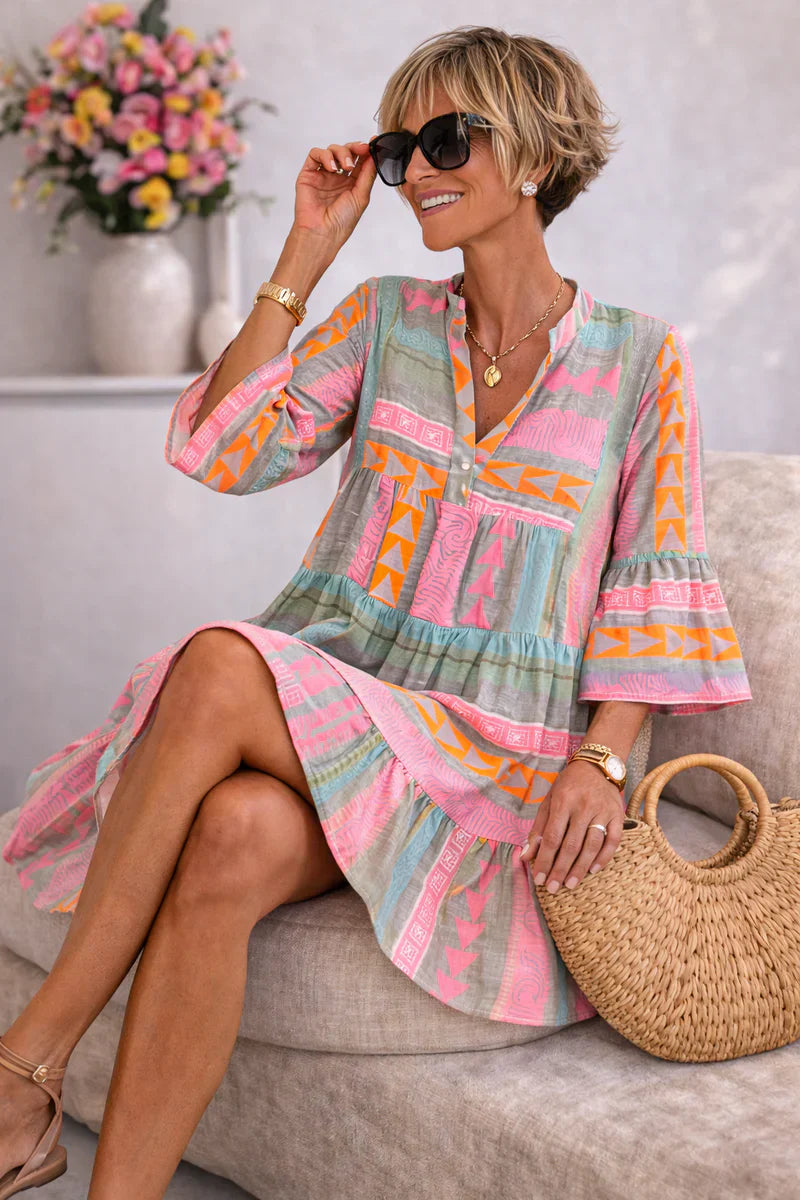 NOVA | Breezy Midi Dress in Vibrant Colors for Weekend Relaxation
