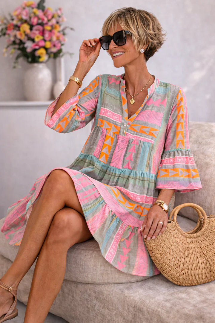 NOVA | Breezy Midi Dress in Vibrant Colors for Weekend Relaxation