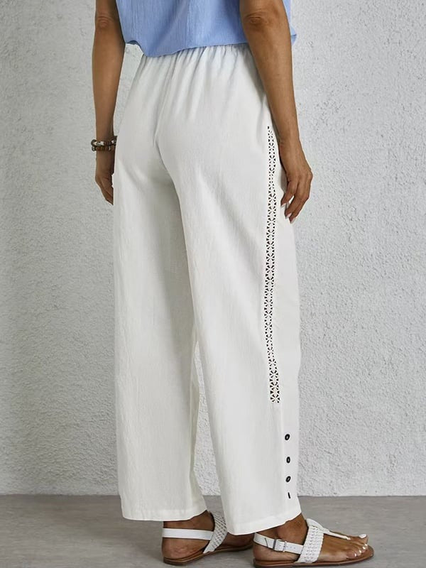 Shania - Button-Detail Relaxed Fit Pants