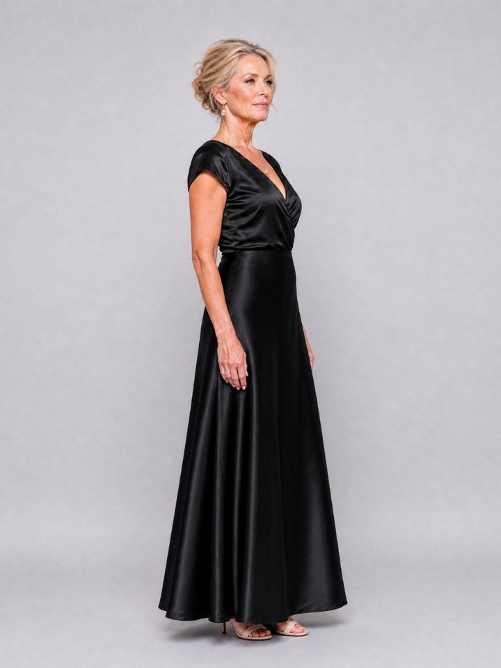Samouse | Short Sleeve Maxi Dress with Wrap Top