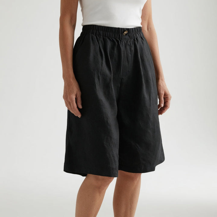Wandeline™ — Relaxed Fit Natural Elastic Waist Wide Shorts for Summer Comfort