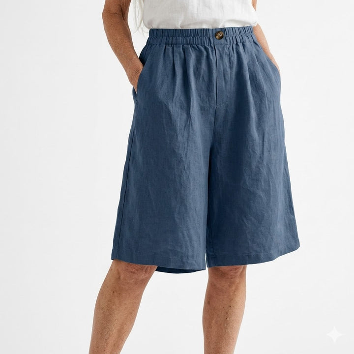 Wandeline™ — Relaxed Fit Natural Elastic Waist Wide Shorts for Summer Comfort