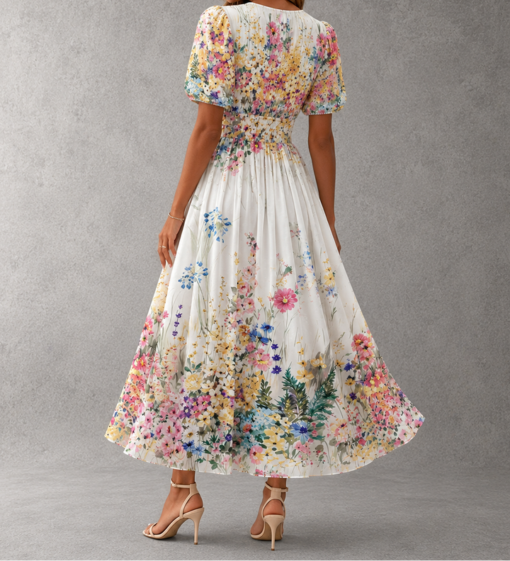Vivian™ | Short Sleeve Floral Maxi Dress