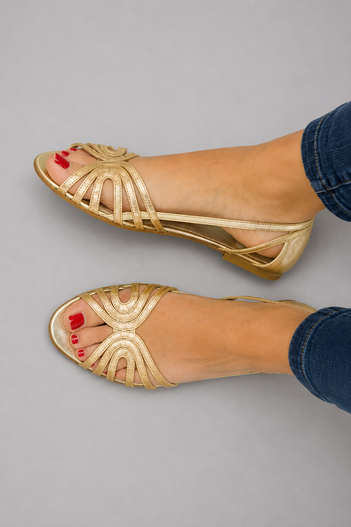 Eleonora | Summer Light Golden Sandals
