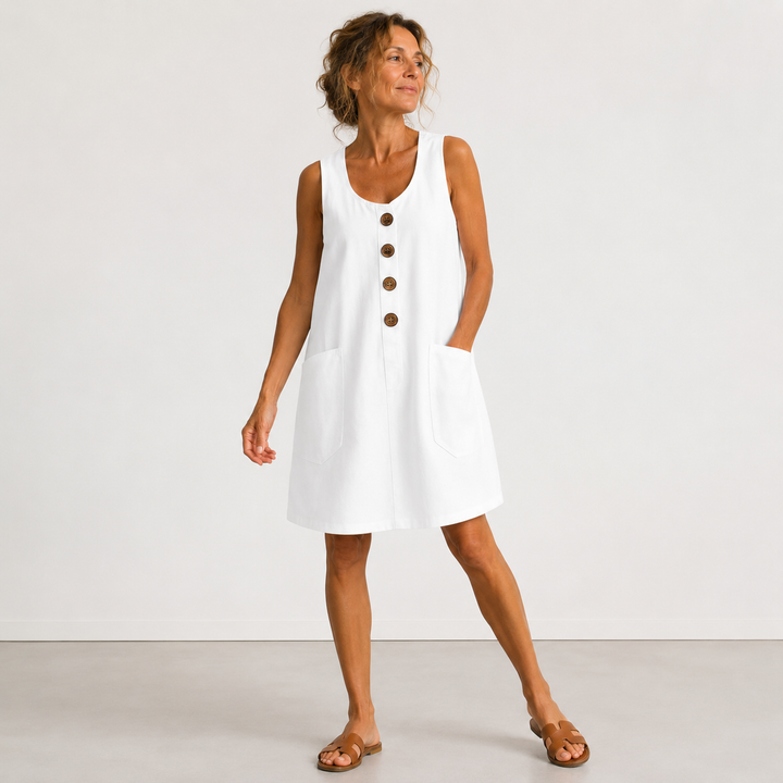 Hallie - Cotton Linen Summer Dress
