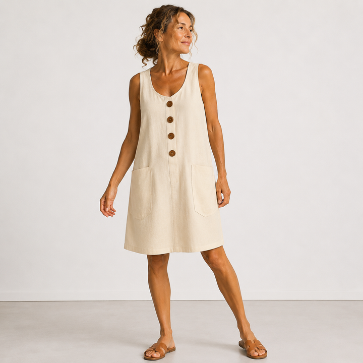 Hallie - Cotton Linen Summer Dress