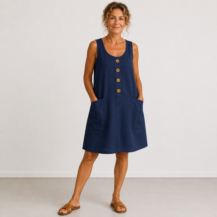 Hallie - Cotton Linen Summer Dress