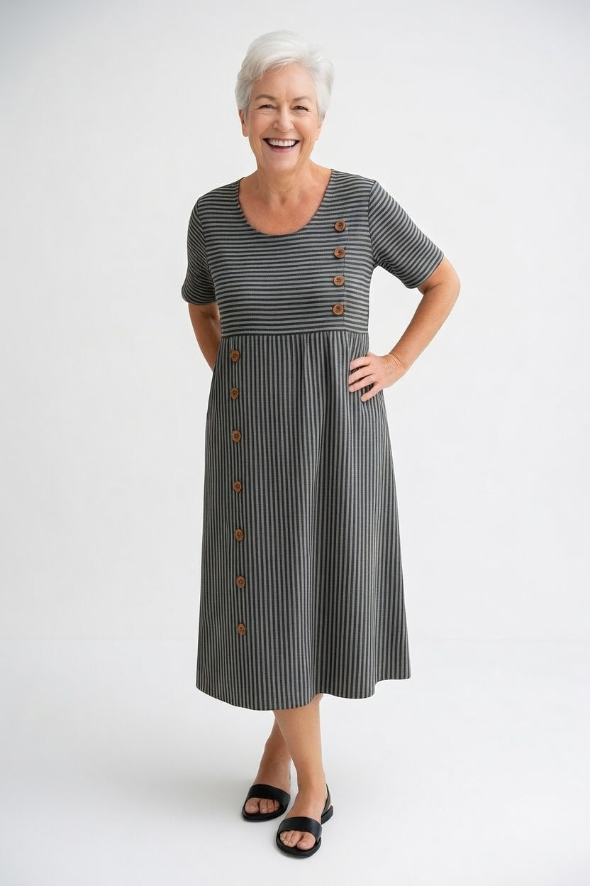Linéora™ — Breezy Striped Dress with a Touch of Summer Elegance