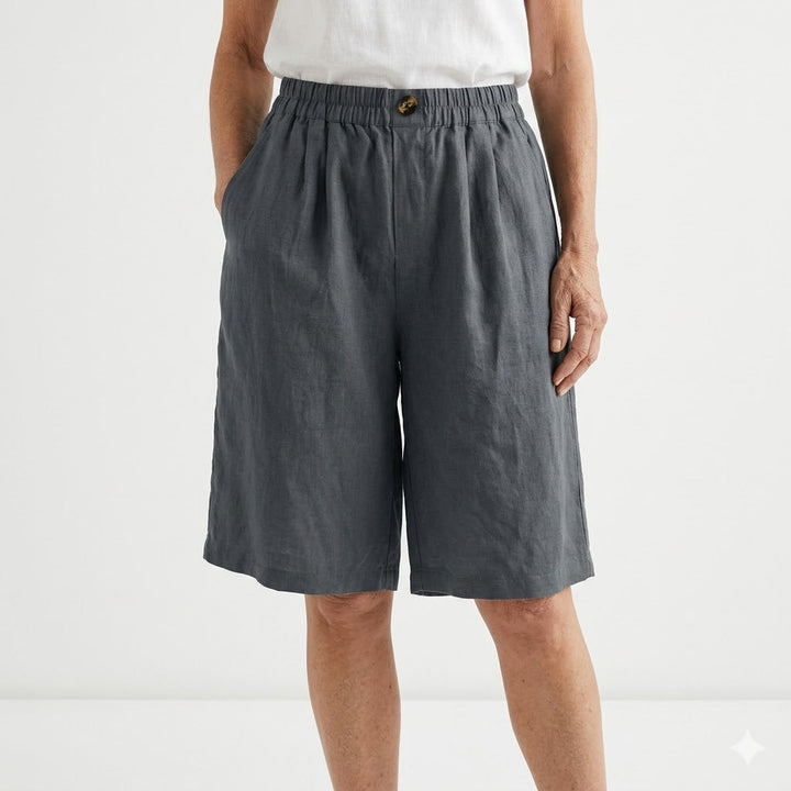 Wandeline™ — Relaxed Fit Natural Elastic Waist Wide Shorts for Summer Comfort