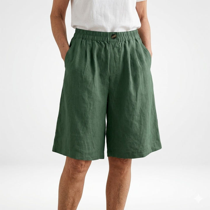 Wandeline™ — Relaxed Fit Natural Elastic Waist Wide Shorts for Summer Comfort