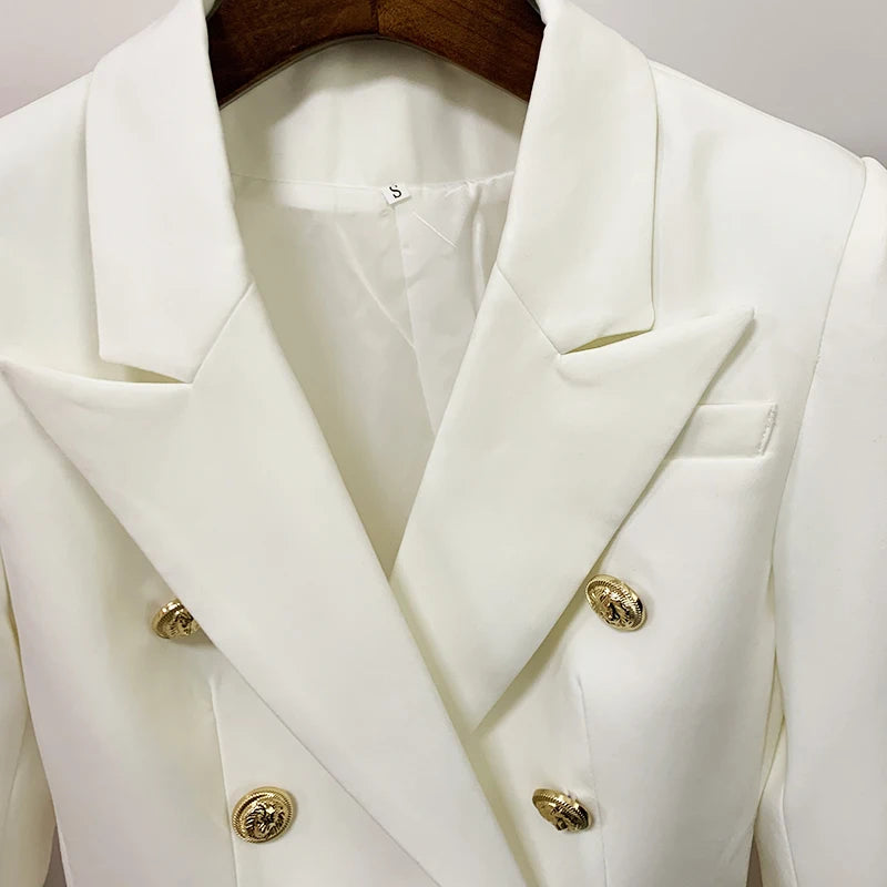 Classic Gold Button Luxury Blazer