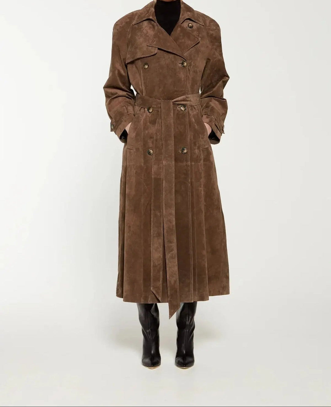 Long Double Breasted Trench Coat
