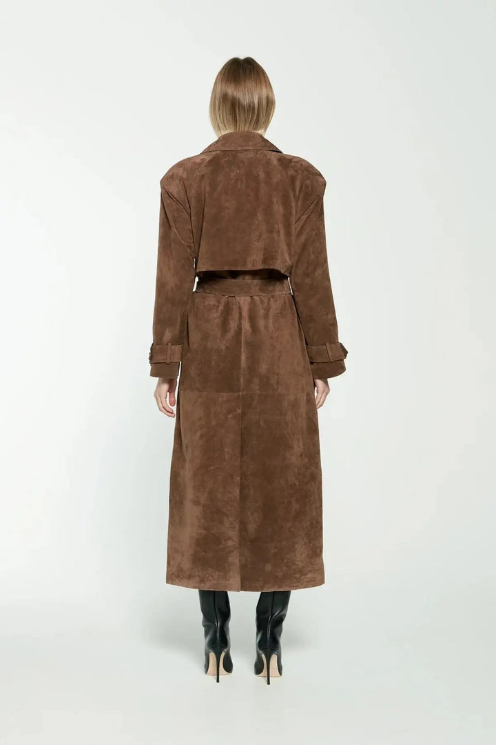 Long Double Breasted Trench Coat