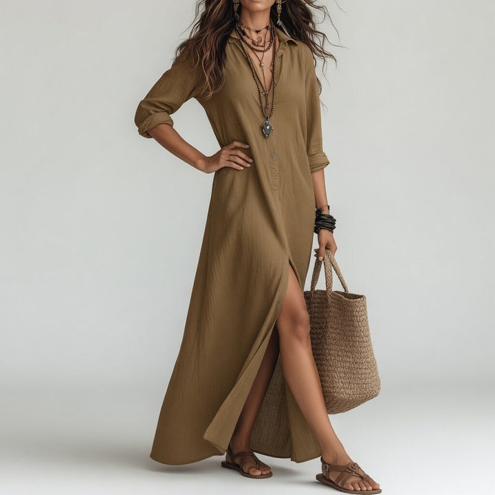 Violaine™ - Elegant Long Bohemian Shirt Dress
