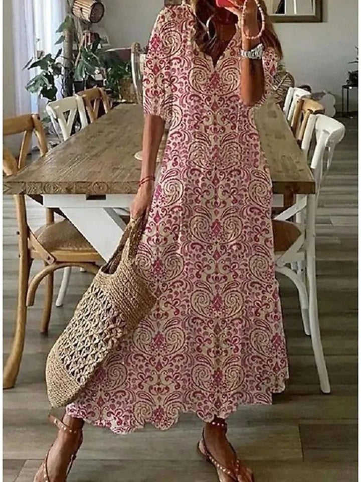 Élodie™ — Chic Floral Velvet Maxi Dress