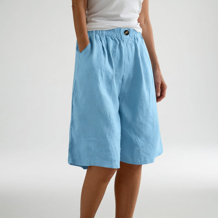 Wandeline™ — Relaxed Fit Natural Elastic Waist Wide Shorts for Summer Comfort