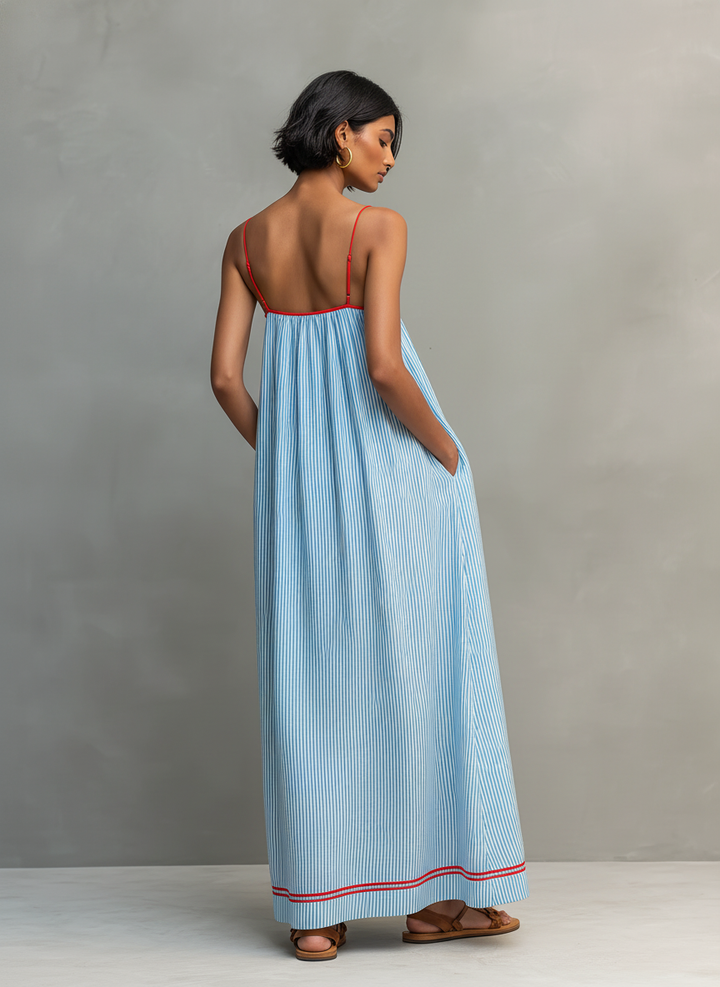 Elena - Striped Summer Maxi Dress