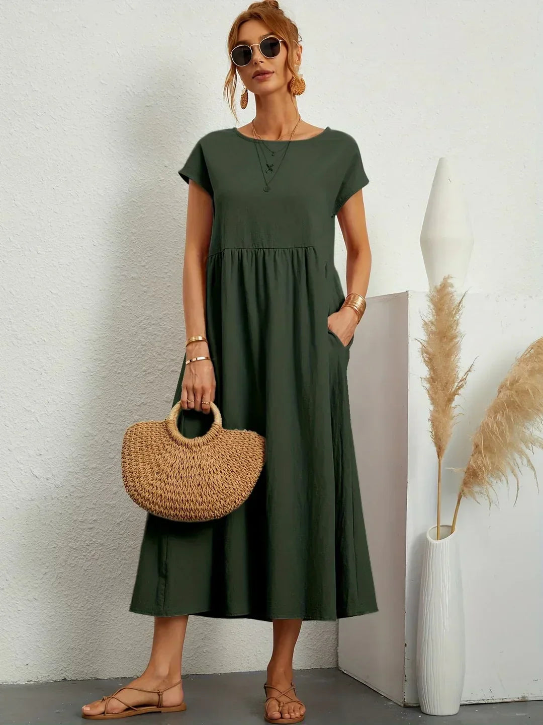 Gabrielle™ — Classic Elegance Midi Dress