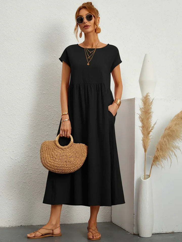 Gabrielle™ — Classic Elegance Midi Dress