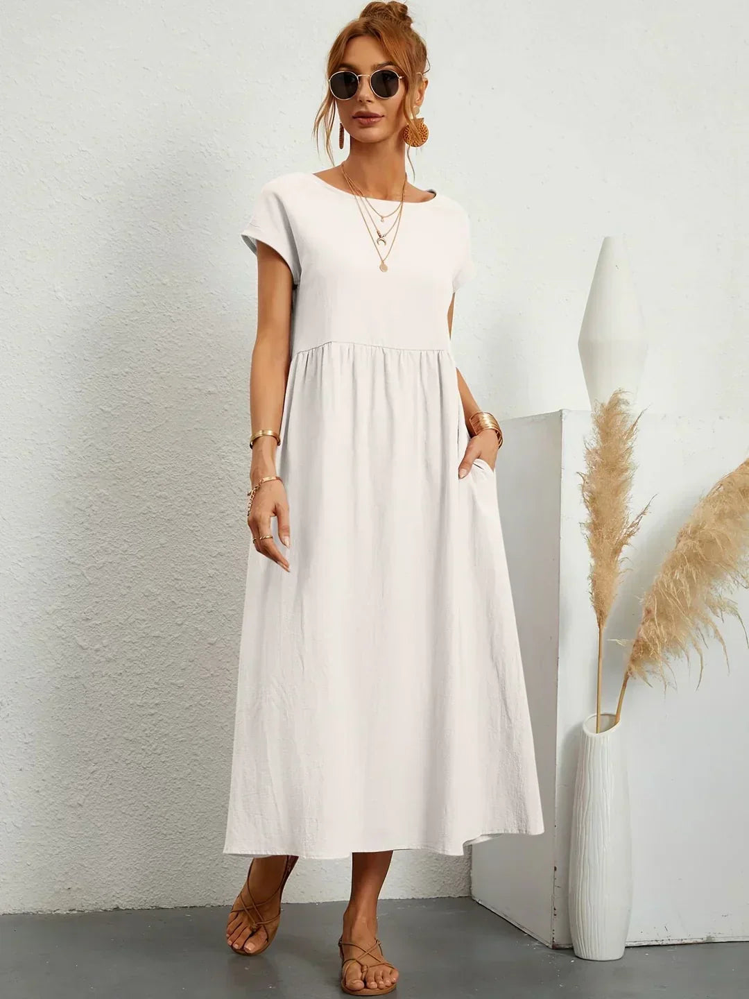 HEIKE | ELEGANT MIDI DRESS WITH A CLASSIC FLOW