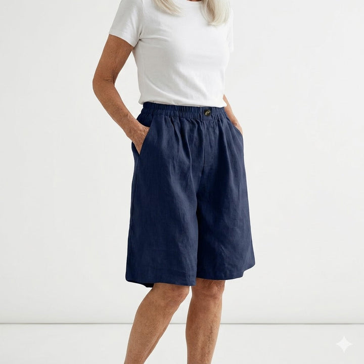 Wandeline™ — Relaxed Fit Natural Elastic Waist Wide Shorts for Summer Comfort