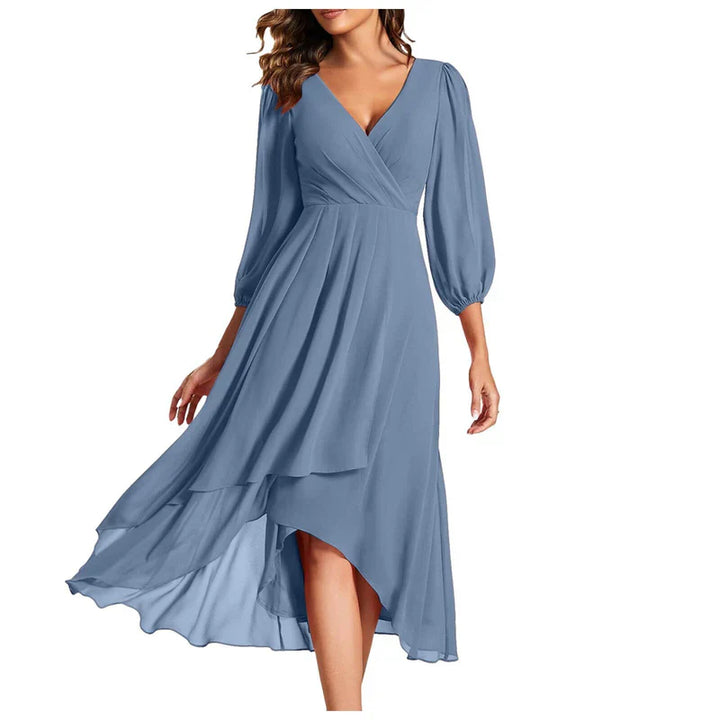 VITTORIA | Chic Asymmetrical Hem Dress with Flowing Sleeves - Perfect for Any Occasion