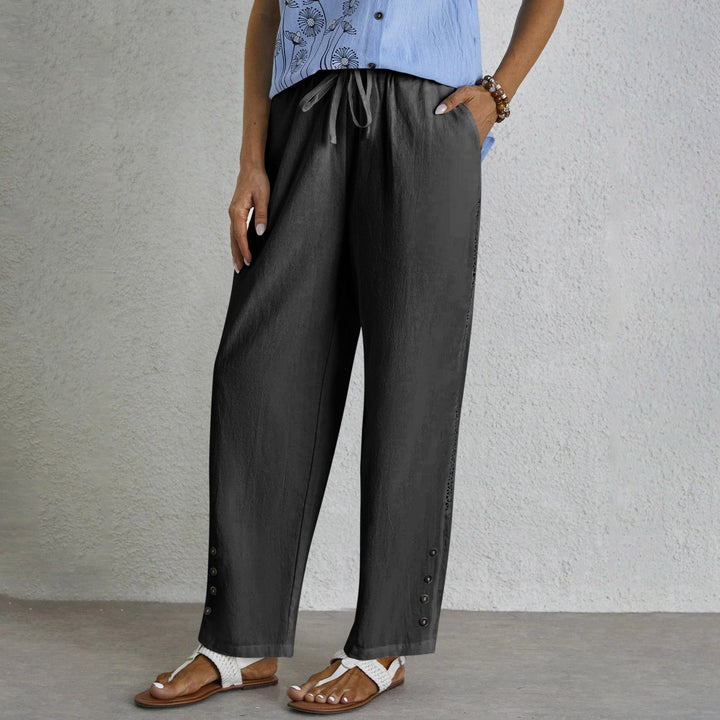 Shania - Button-Detail Relaxed Fit Pants