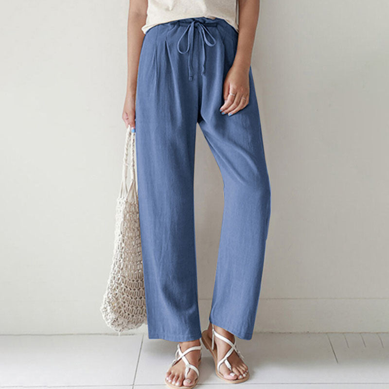 Vara - Comfortable Drawstring Relaxed Fit Pants