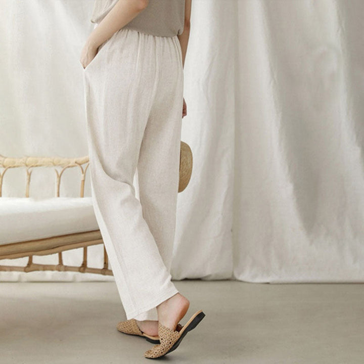 Vara - Comfortable Drawstring Relaxed Fit Pants