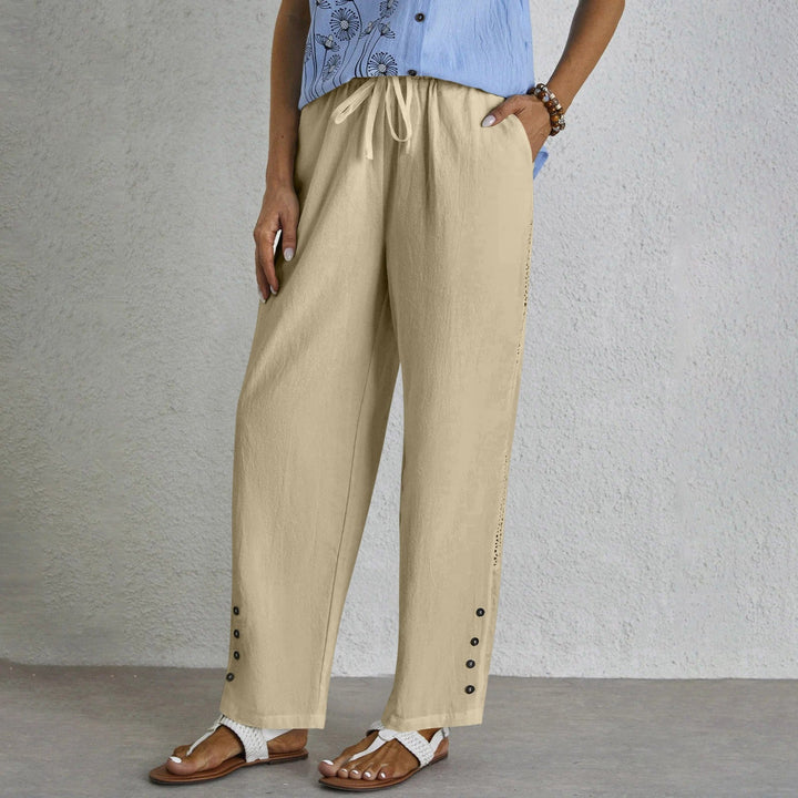 Shania - Button-Detail Relaxed Fit Pants