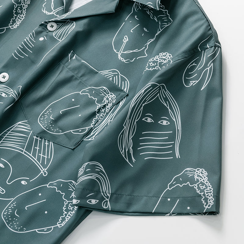 Austin | Printed Cuban Collar Shirt