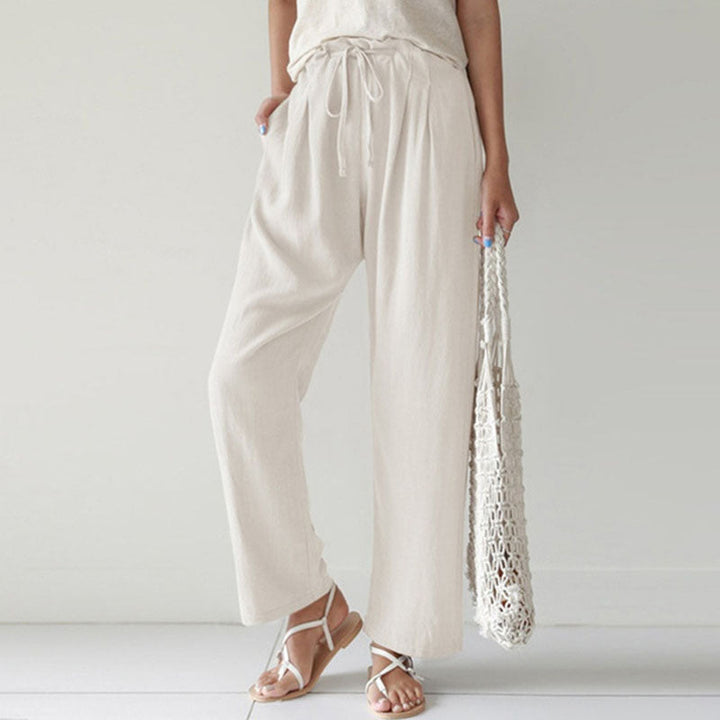 Vara - Comfortable Drawstring Relaxed Fit Pants